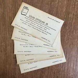 1950s Southern Illinois Herrin Small Town Business‎ Cards Humorous Wife Joke LOT